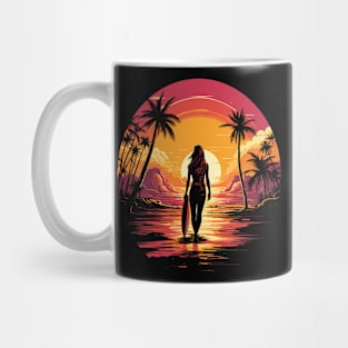 Girls surf better, summer surfing, sunset hunting v13 Mug